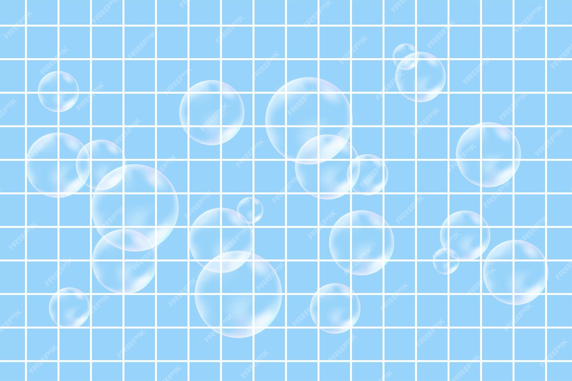 Premium Vector | Soap bubbles on the background of wall tiles in the  bathroom