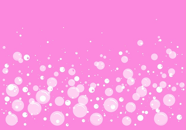 Soap bubbles and foam vector background transparent suds pattern effervescent and fizzy border