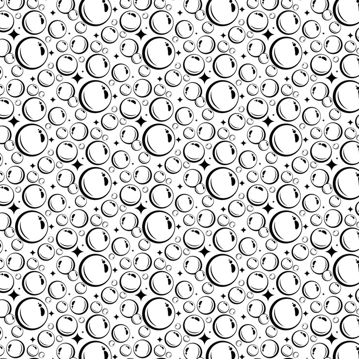 Vector soap bubbles seamless pattern vector background