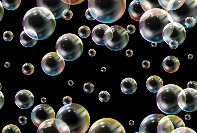 Soap bubbles seamless pattern.