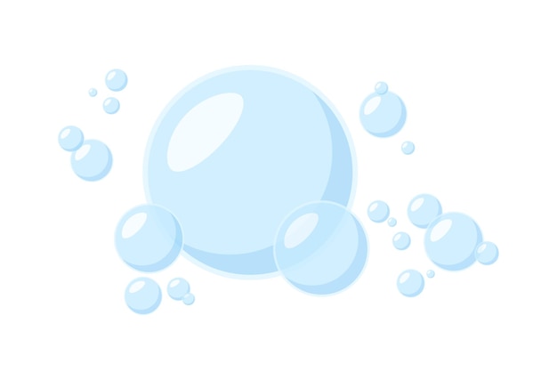 Vector soap bubbles. transparent water spheres.