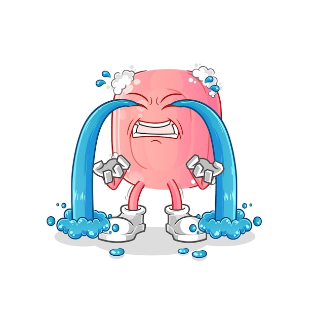 soap crying illustration. character vector