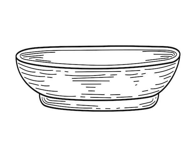 Soap dish sketch Bathroom object Hand drawn line art illustration