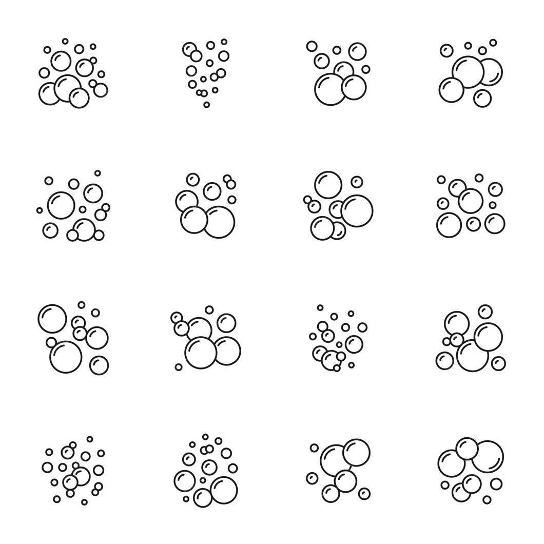 Premium Vector | Soap foam bubble icons soda water fizz or bath