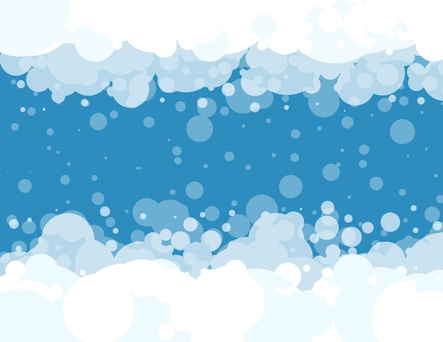 Soap foam bubbles vector background, cartoon suds pattern. abstract illustration