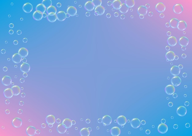 Soap foam on gradient background