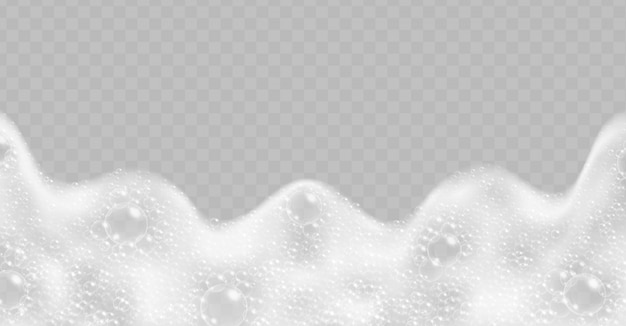 Soap foam with bubbles top view isolated on transparent 