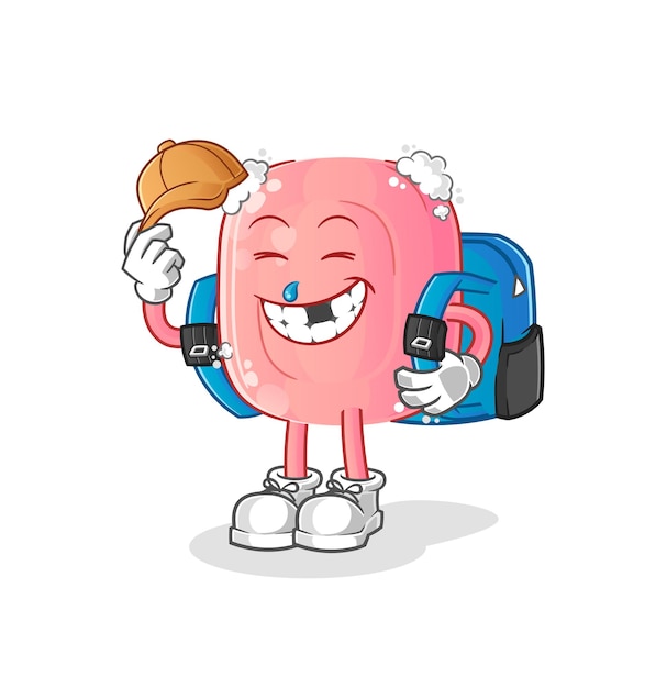 Soap goes to school vector. cartoon character