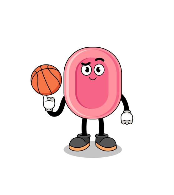 Vector soap illustration as a basketball player