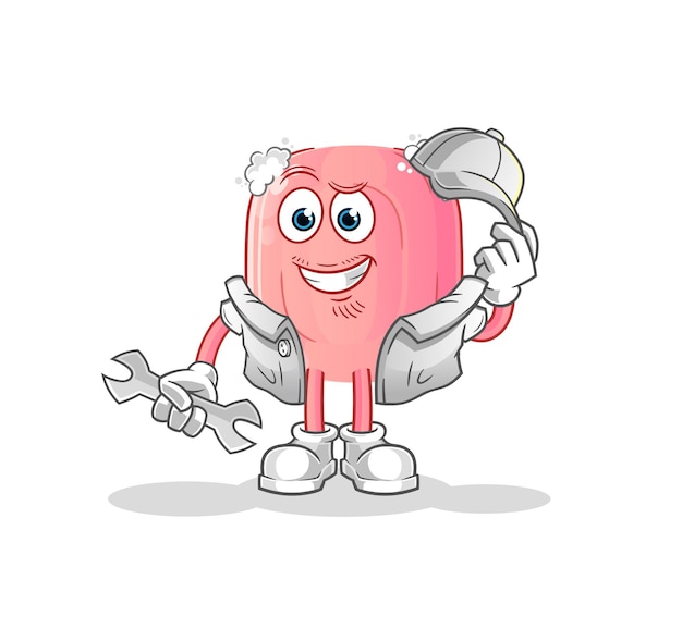 Soap mechanic cartoon. cartoon mascot vector