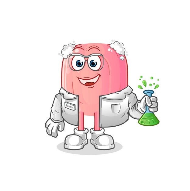 石鹸の科学者のキャラクター。漫画のマスコットベクトル