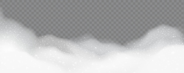 Vector ソープの泡 透明な背景に泡が浮かぶ リアルな白い空気のあるソープ泡