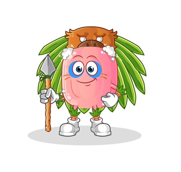 Soap tribal man mascot cartoon vector