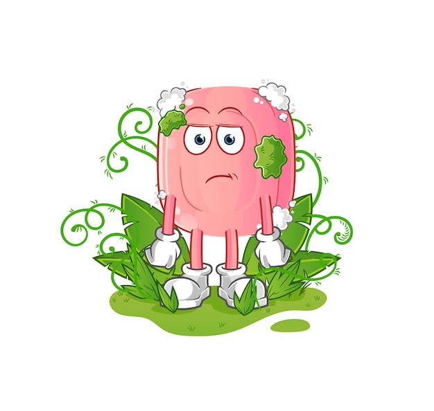 Soap waiting too long mascot. cartoon vector