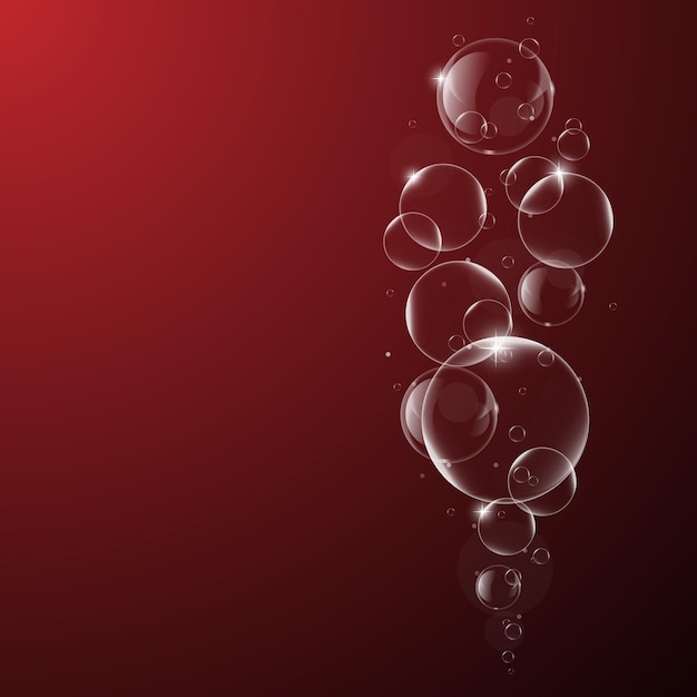 Мыло или водяные пузыри на темно-красном фоне векторного элемента дизайна EPS10 иллюстрация