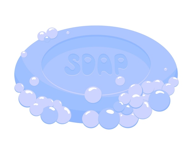 Vector soap with foam isolated on white background. vector illustration.