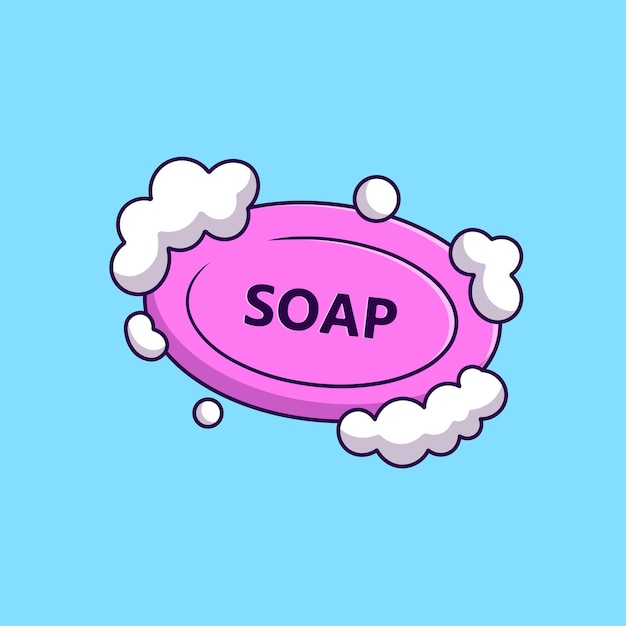 Soap with froth bubble cartoon vector icons illustration