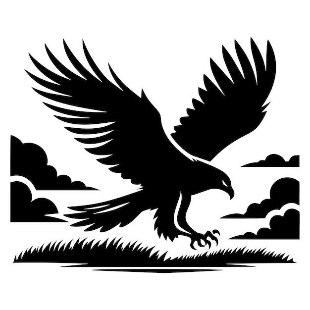 Vector soaring eagle silhouette