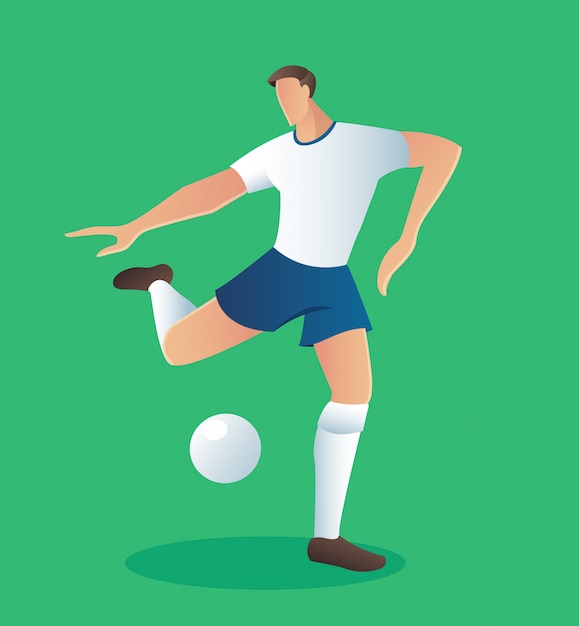 Vector soccer action player