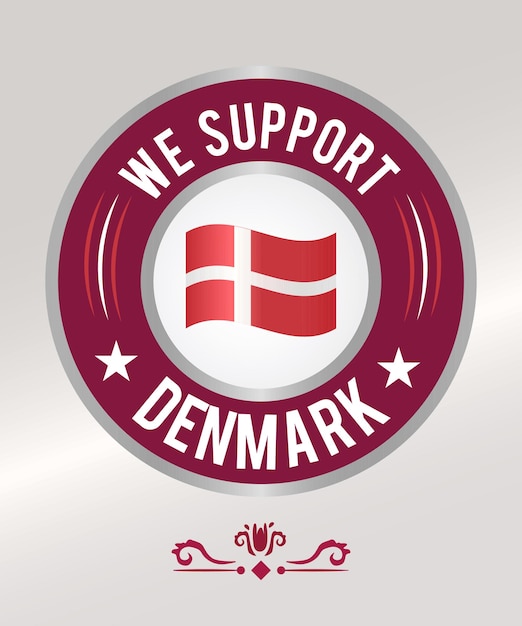 Soccer Badge Flag for Denmark Fans