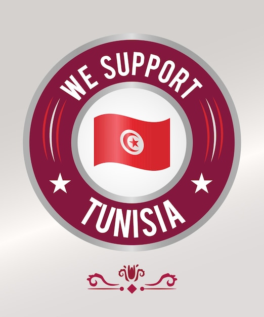 Soccer Badge Flag for Tunisia Fans