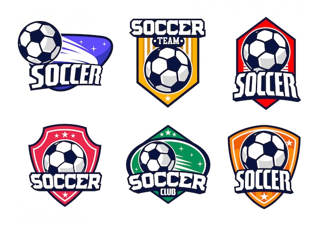 Soccer badge vector set