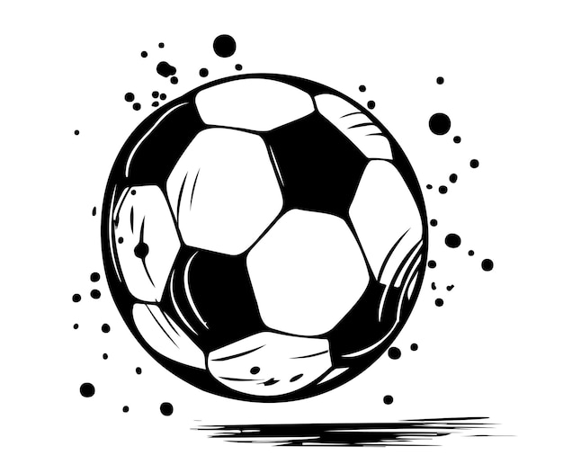 Soccer ball emblem hand drawn illustration sports