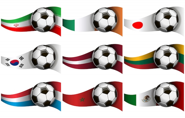 Pallone da calcio e bandiere
