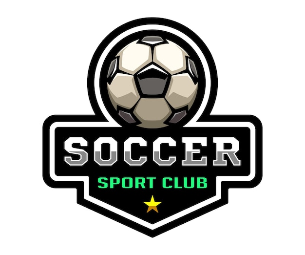 Vector soccer ball, football logo. sport games. sporting equipment. emblem, badge.