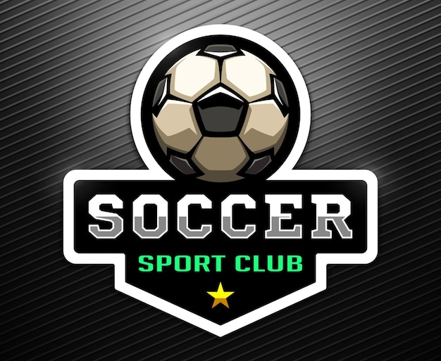 Vector soccer ball, football logo. sport games. sporting equipment. emblem, badge.