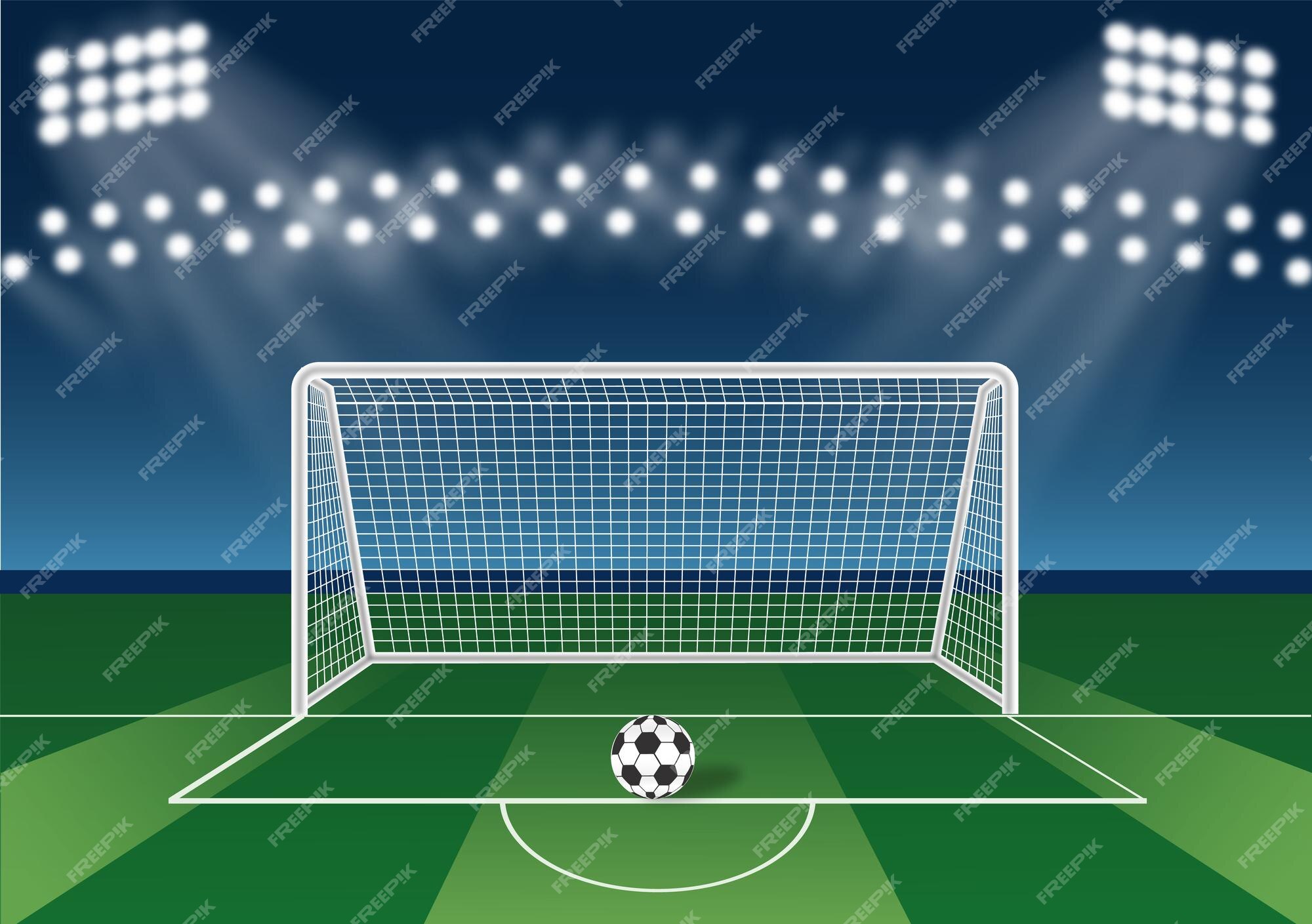 Download wallpapers Football, goal, soccer ball, soccer field, stadium,  concepts football