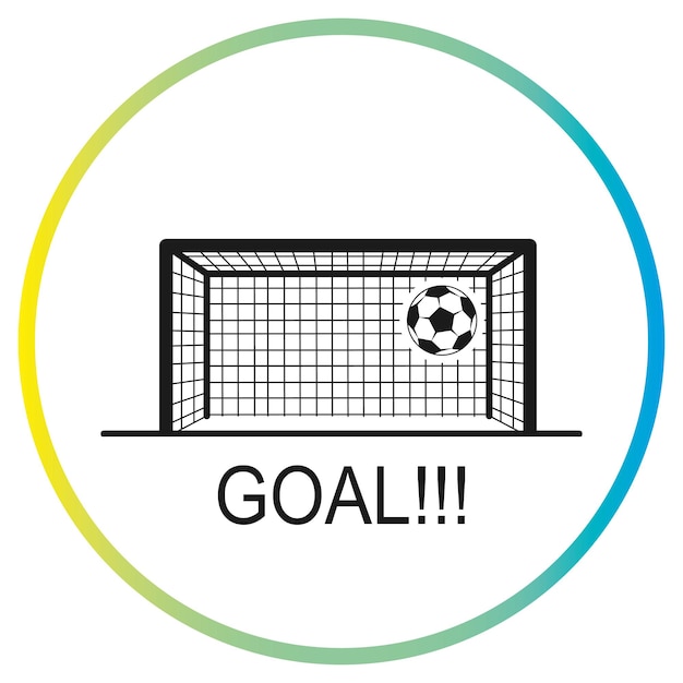 Vector soccer ball at the gate icon