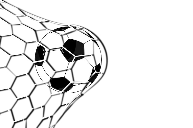 Vector soccer ball in the goal grid.fifa world cup 2022