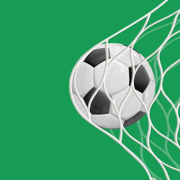 Pallone da calcio in rete isolato su sfondo bianco campionato di attrezzature di gioco accessorio sportivo