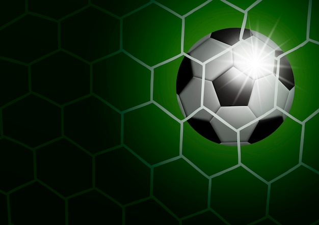 가벼운 벡터 일러스트와 함께 목표에 축구 공