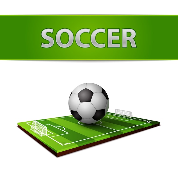 Soccer ball and grass field emblem