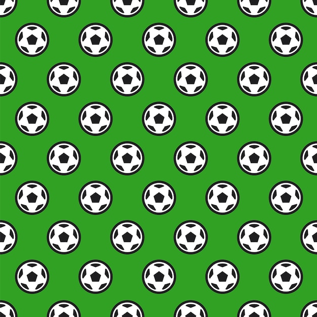 Soccer Ball on Green Seamless Background