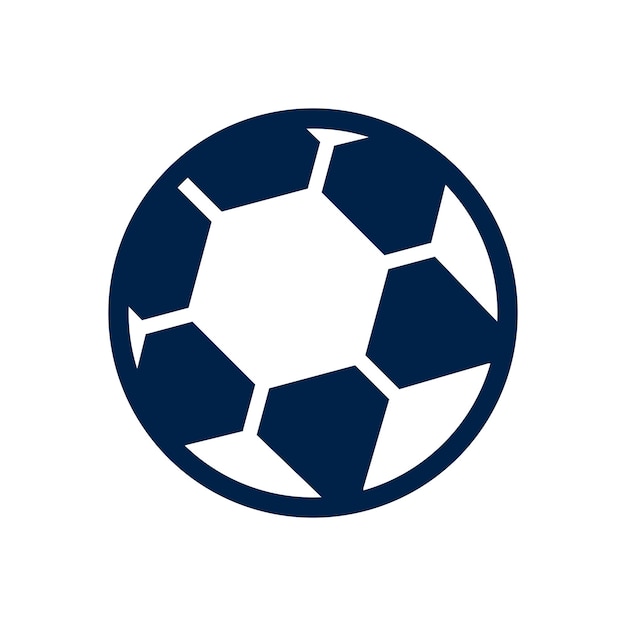 Iconica di palla da calcio modello vettoriale piatto design alla moda