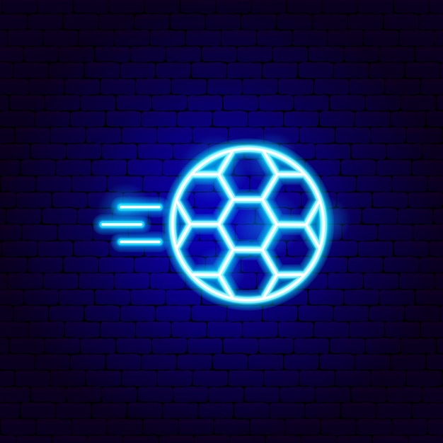 Vector soccer ball neon sign