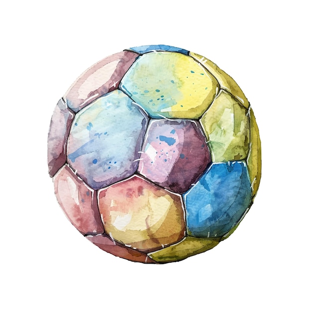 ベクトル サッカーボールのベクトルイラスト (水彩画)