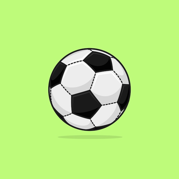 Soccer Ball Vector Illustration. Sport Logo Icon. Football Mascot. Flat Cartoon Style design