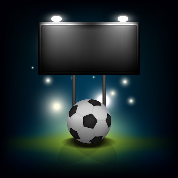 Soccer ball with blank scoreboard