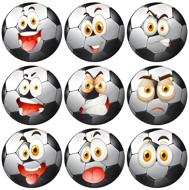 Soccer ball with facial expressions