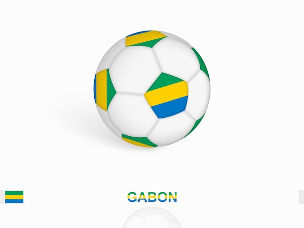 ガボンの旗を掲げたサッカーボール
