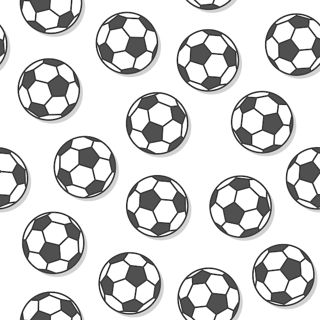 Vector soccer balls seamless pattern on a white background. football icon vector illustration