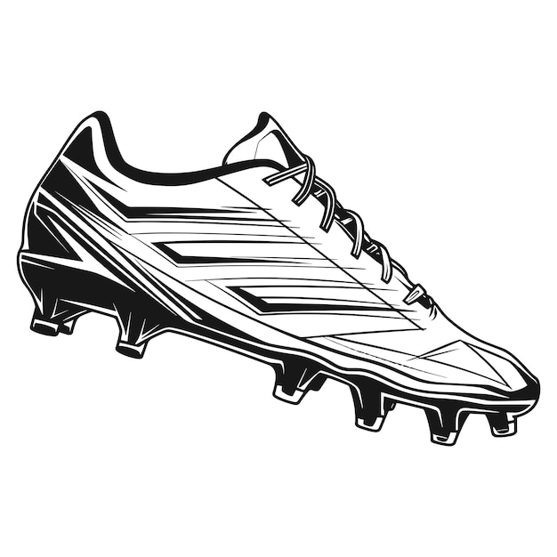 サッカーブーツの黒いシルエットベクトル