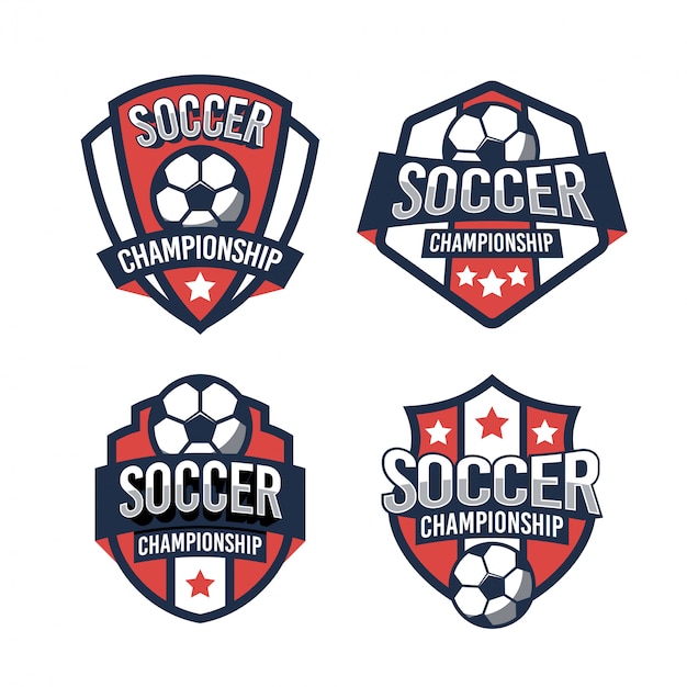 Vector soccer championship logo template