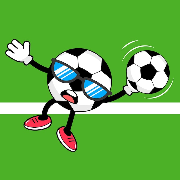 Vector soccer character catch ball.