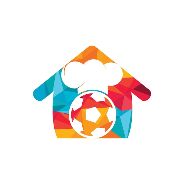 サッカー シェフのベクトルのロゴのデザイン