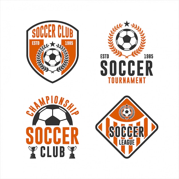 Soccer club championship logo set